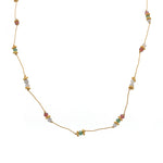 Collier doré pierres et disques dorés - EMERAUDE - PIERRE DE