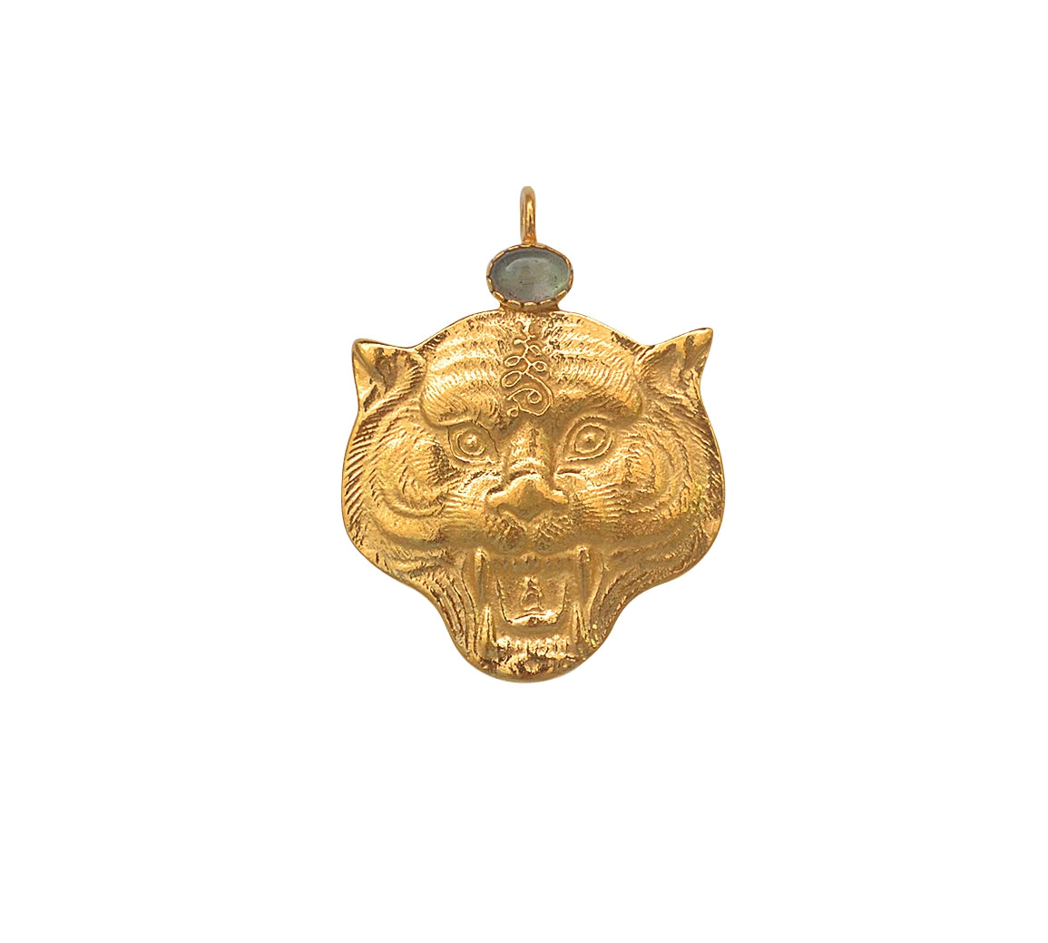 Sautoir tigre doré et pierre - LABRADORITE
