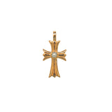 Gold necklace with gothic cross and stone
