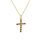 Collier doré et croix zircons - ZIRCONS NOIRS