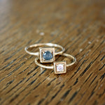 Bague dorée et pierre - Bagues