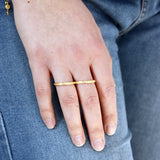 Bague double martelée dorée à l’or fin 18k - Bagues