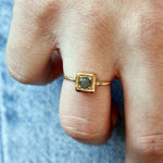 Bague dorée et pierre - 50 / LABRADORITE - Bagues