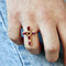 Bague croix dorée à l’or fin 18k - 50 / RUBIS - Bagues