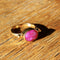 Bague dorée pierre - 50 / RUBIS