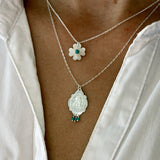 Collier argent 925 ange et turquoise