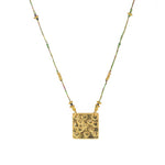 Collier cordon multi pierres plaque coeurs amour - RUBIS