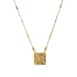 Collier cordon multi pierres plaque coeurs amour - RUBIS