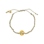 Bracelet cordon et croix martelée - KAKI
