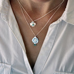 Collier argent 925 ange et turquoise