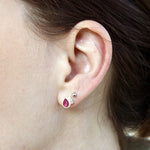 Boucles argent 925 et pierres - RUBIS & ZIRCONS / LA PAIRE