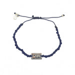 Bracelet cordon plaque Wish / Voeux en argent 925