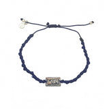 Bracelet cordon plaque Wish / Voeux en argent 925