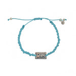Bracelet cordon plaque Wish / Voeux en argent 925