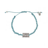 Bracelet cordon plaque Wish / Voeux en argent 925