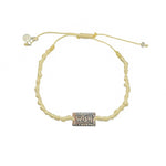 Bracelet cordon plaque Wish / Voeux en argent 925