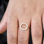 Bague dorée et zircons - 52 / ZIRCONS BLANCS