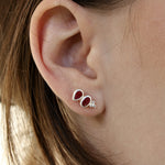Boucles argent 925 et pierres - ZIRCONS & RUBIS - Boucles