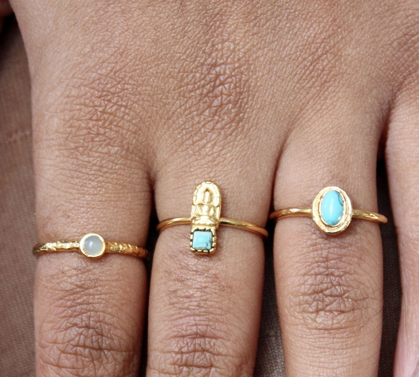 Bague bouddha dorée à l’or fin 18k - Bagues