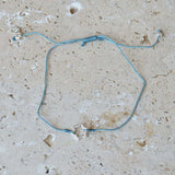 Bracelet fil fin etoile de David argent 925 - BLEU JEAN