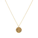 Collier doré médaille astres texturée