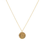 Collier doré médaille astres texturée
