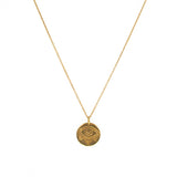 Collier doré pendentif oeil gravé