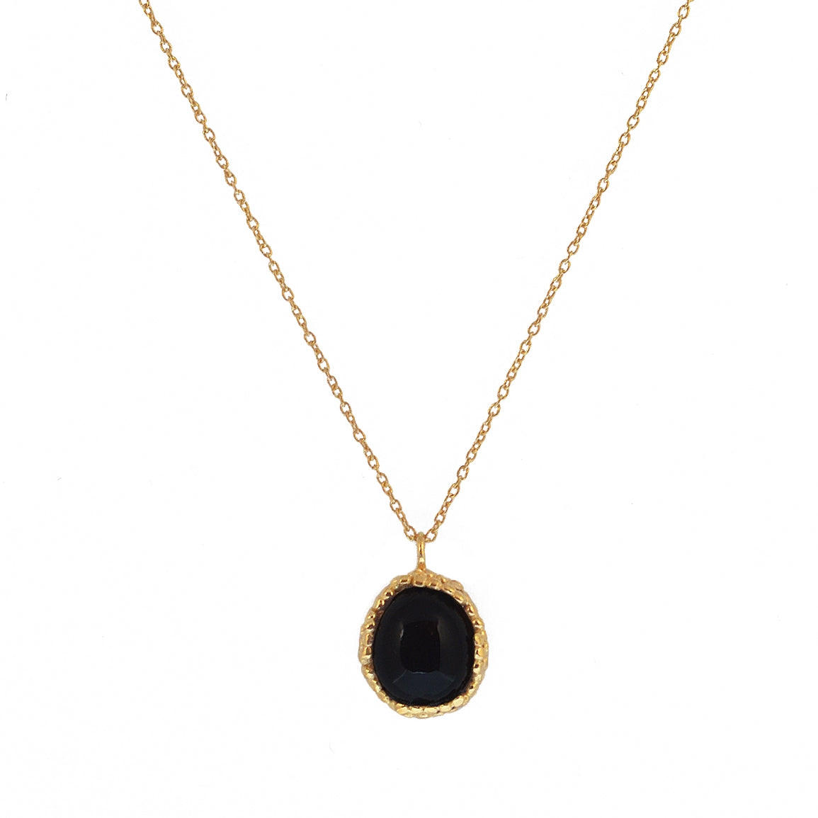 Collier doré et onyx noire