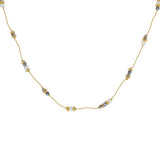 Collier doré pierres et disques dorés - PERLE - PYRITE