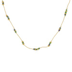Collier doré pierres et disques dorés - RUBIS ZOISITE
