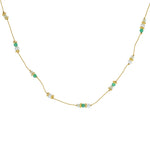 Collier doré pierres et disques dorés - ONYX VERTE -