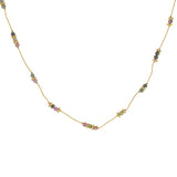 Collier doré pierres et disques dorés - TOURMALINE
