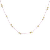 Collier doré pierres et disques dorés - QUARTZ ROSE - PIERRE