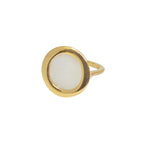 Bague dorée pierre ronde plate