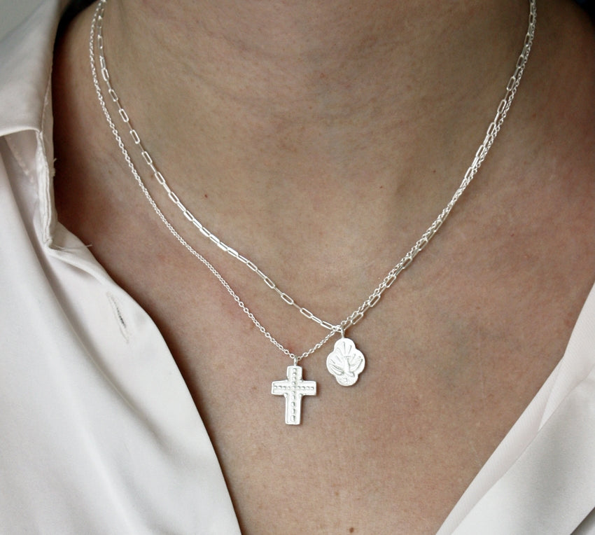 Collier argent 925 colombe et zircon