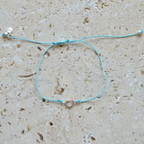 Bracelet fil fin coloré coeur argent 925 et zircon
