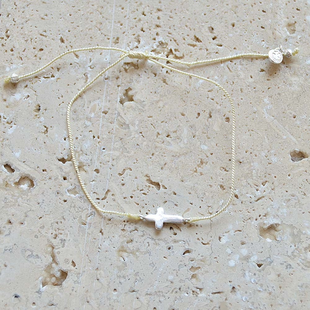 Bracelet tressé et croix argent 925