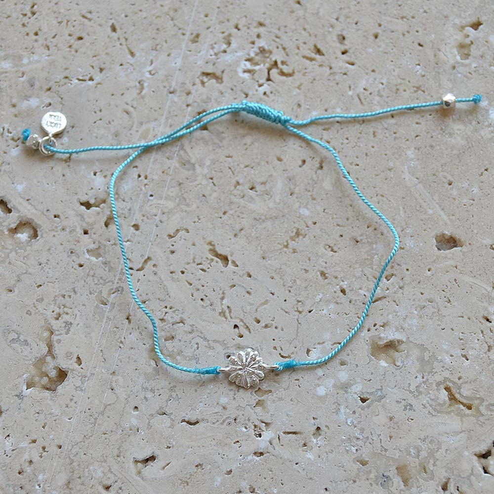 Bracelet tressé fleur argent 925 et zircons