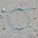 Bracelet tressé fleur argent 925 et zircons