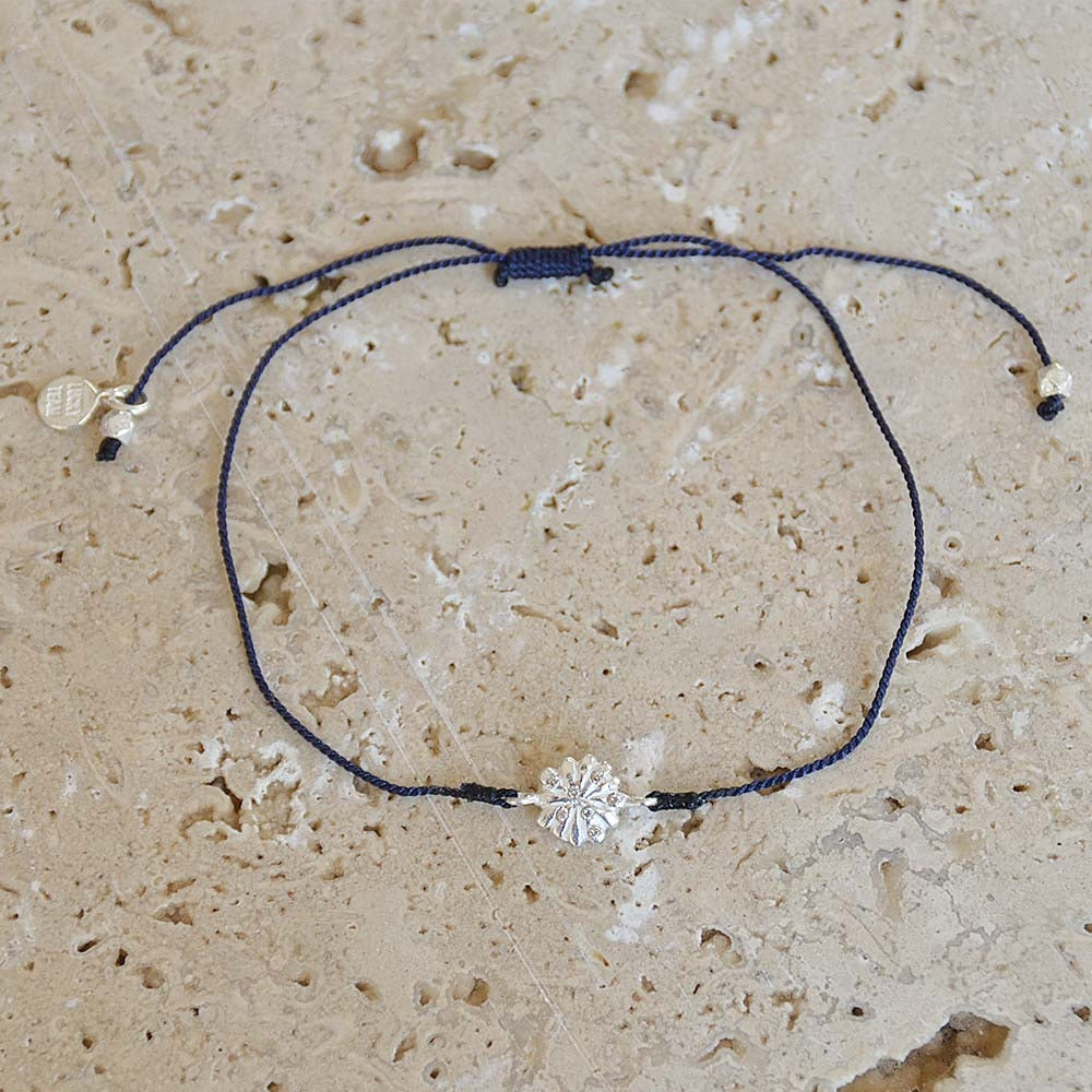 Bracelet tressé fleur argent 925 et zircons