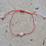 Bracelet tressé fleur argent 925 et zircons