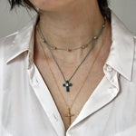 Collier doré pierres et disques dorés