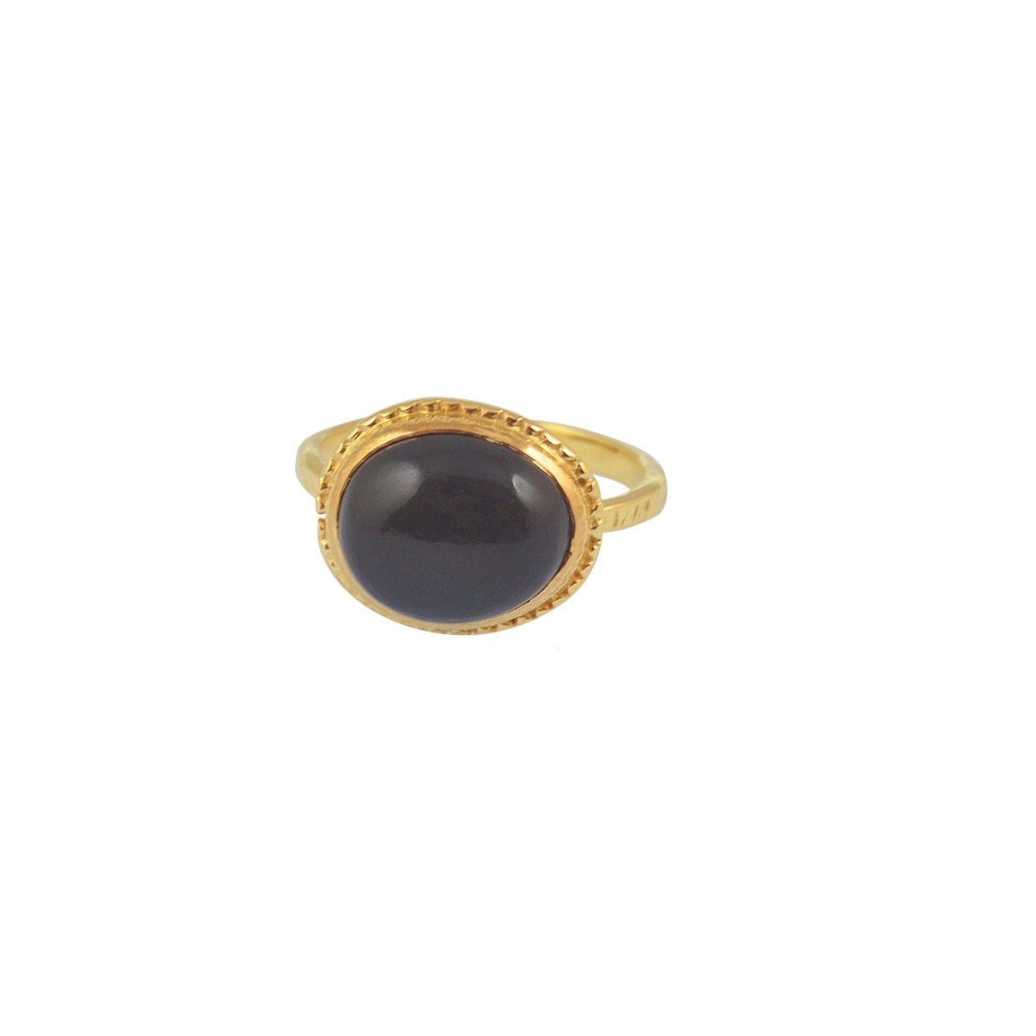 Bague dorée pierre cabochon ovale