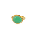 Bague dorée pierre cabochon ovale
