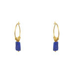 Créoles dorées et et pierres rectangulaires - LAPIS