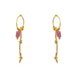 Mini créoles dorées chaine et pierres - TOURMALINE