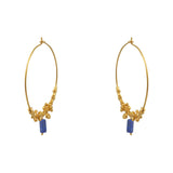 Créoles XL dorées et pierre carrée - LAPIS