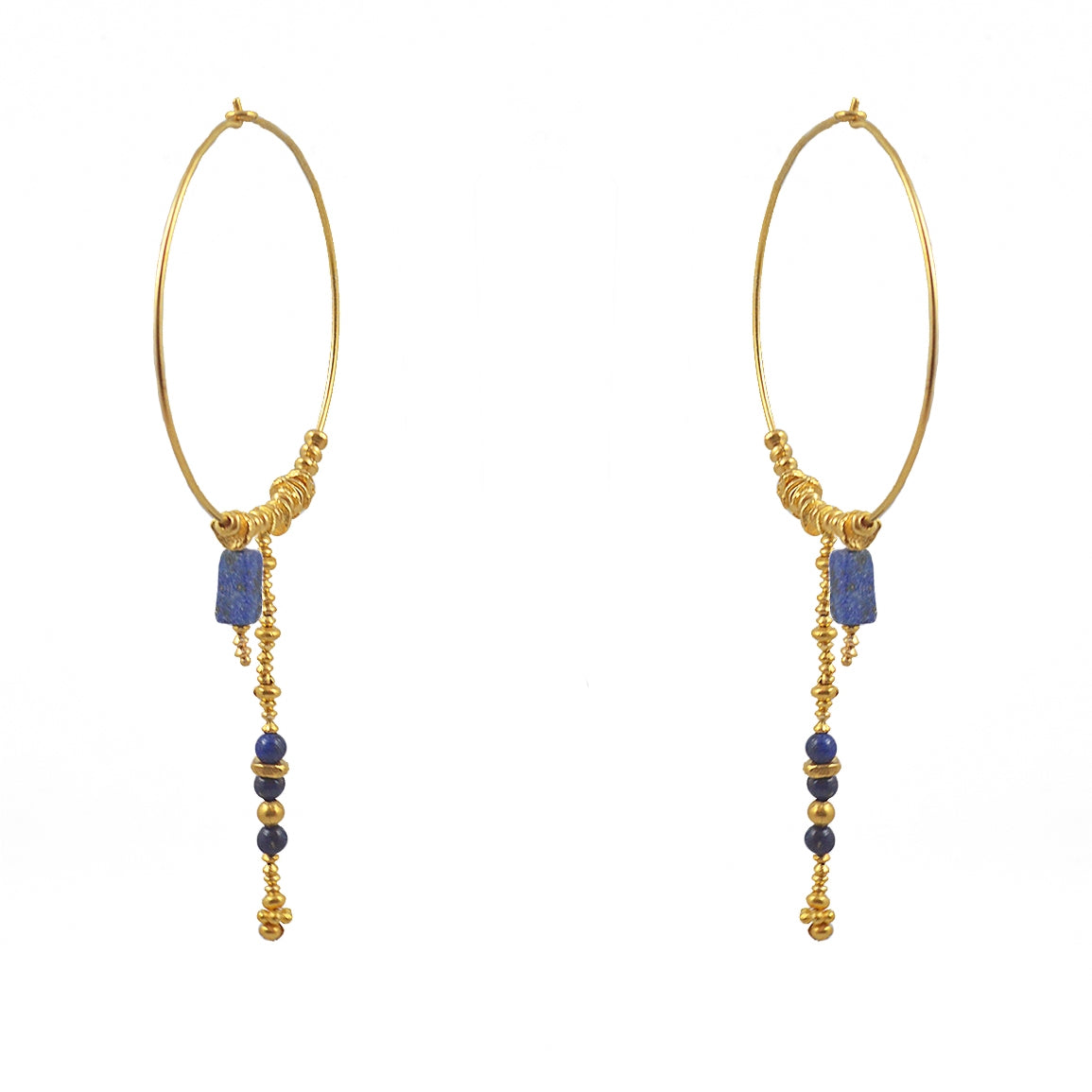 Créoles XL dorées chaine et pierres - LAPIS