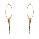 Créoles XL dorées chaine et pierres - LAPIS