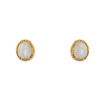 Boucles puces dorées pierre cabochon